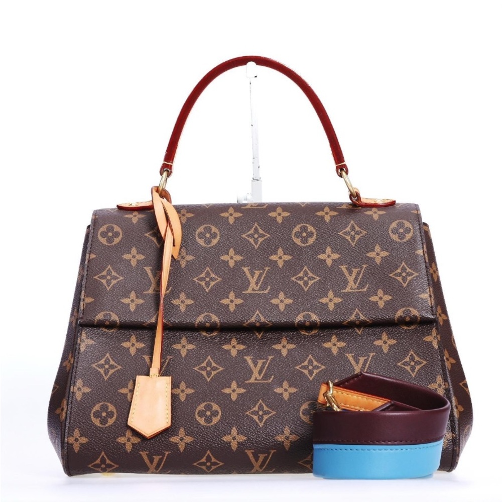 LOUIS VUITTON Top Handle Monogram Cluny MM in Bleu Glacial